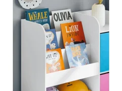 SoBuy Kinder Bücherregal Kinderregal mit 5 Ablagen Spielzeugregal Weiß KMB37-F