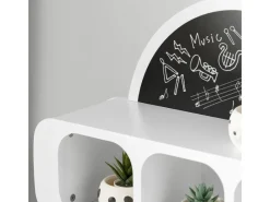 SoBuy Bücherregale^Kindergarderobe mit Tafel Kinderregal Bücherregal Weiß KMB86-W