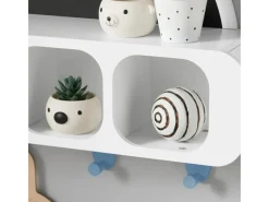 SoBuy Bücherregale^Kindergarderobe mit Tafel Kinderregal Bücherregal Weiß KMB86-W