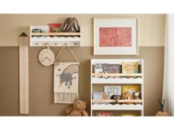 SoBuy Holzregale|Wandregale^Kindergarderobe mit Ablage Kinderregal Bücherregal Wandregal Weiß KMB78-W