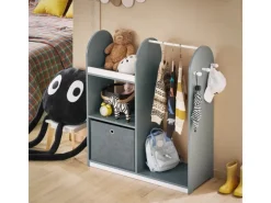 SoBuy Garderoben^Kinderkleiderschrank mit 3 Haken Kleiderständer mit Box KMB40-HG