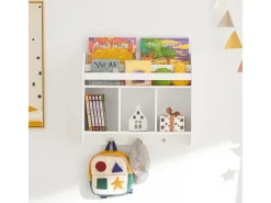 SoBuy Bücherregale|Sitzbänke^Kinderregal Bücherregal für Kinder Wandregal Hängeregal KMB46-W
