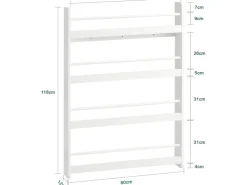 SoBuy Kinderregal Bücherregal Wandregal Hängeregal Weiß KMB08-W