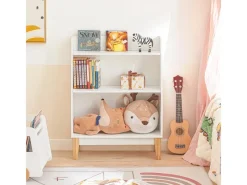 SoBuy Aufbewahrung|Regal Weiß^Kinderregal mit 3 Fächern Bücherregal Aufbewahrungsregal Weiß KMB47-W