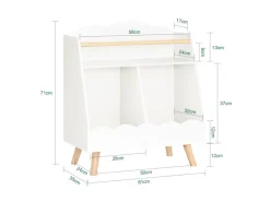 SoBuy Kinderregal mit 3 Fächern Bücherregal Aufbewahrungsregal Weiß KMB100-K-W