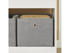 SoBuy Regal Weiß^Kinderregal mit 2 Stoffboxen Bücherregal Aufbewahrungsregal KMB53-W