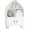 SoBuy Bücherregale^Kinderregal mit Haus-Design Bücherregal für Kinder Weiß KMB58-W