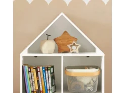 SoBuy Bücherregale^Kinderregal mit Haus-Design Bücherregal für Kinder Weiß KMB58-W