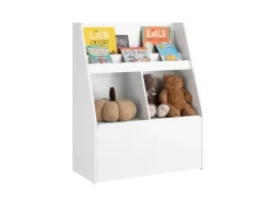 SoBuy Kinderregal Spielzeugtruhe Bücherregal Aufbewahrungsregal Weiß KMB83-W