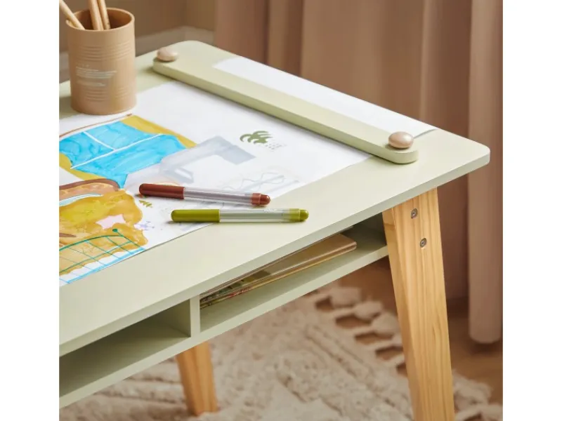 SoBuy Kindertisch mit 2 Stühlen Kindersitzgruppe mit Stauraum Maltisch KMB92-GR