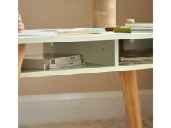 SoBuy Kindertisch mit 2 Stühlen Kindersitzgruppe mit Stauraum Maltisch KMB92-GR