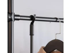 SoBuy Kleiderständer mit 3 Ablagen Garderobenständer Schwarz KLS07-SCH