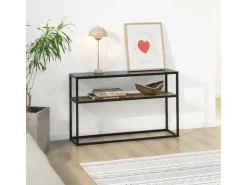 SoBuy Konsolentisch Glasoberfläche Flurtisch Sideboard Beistelltisch FSB43-SCH