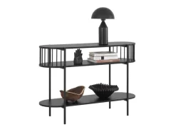 SoBuy Konsolentisch mit Ablagefächern für Flur oder Wohnzimmer 110×76×39cm Schwarz FSB90-SCH