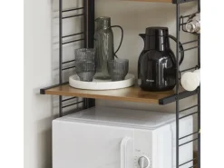 SoBuy Mikrowellenhalter Küchenregal mit 2 Ablagen und 2 Flaschenhalter KCR08-PF