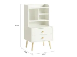 SoBuy Tische^Moderner Nachttisch mit 2 Schubladen Beistelltisch 43x81x36cm Weiß FBT100-W