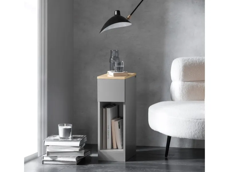 SoBuy Tische^Nachttisch 2er Set Sofatisch Beistelltisch Hellgrau FBT111-HGx2