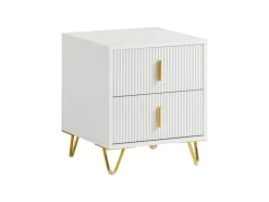 SoBuy Nachttisch mit 2 Schubladen Sofatisch Beistelltisch Weiß FBT115-W