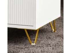 SoBuy Nachttisch mit 3 Schubladen Moderner Beistelltisch 40x63x40cm Weiß FBT115-L-W