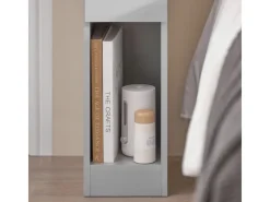 SoBuy Nachttisch mit Schublade Beistelltisch Nachtschrank Hellgrau FBT111-HG