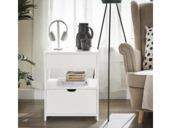 SoBuy Kommode^Nachttisch Nachtschrank mit 2 Schubladen Beistelltisch FRG258-II-W