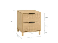SoBuy Nachttisch Nachtschrank mit 2 Schubladen Beistelltisch für das Schlafzimmer Natur FBT166-N