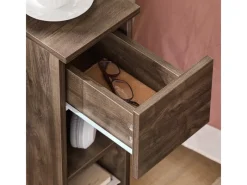 SoBuy Nachttisch Schmal Beistelltisch mit Schublade und 2 Ablage FBT111-SN
