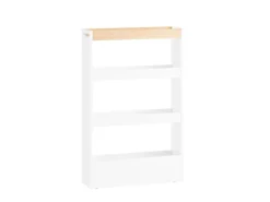 SoBuy Regal Weiß^Nischenwagen mit 4 Etagen Küchenregal Schmal Weiß 15x80x50cm NSR12-W