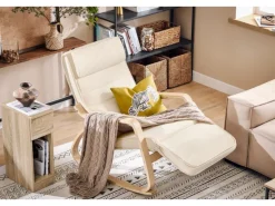 SoBuy Schaukelstuhl Schaukelsessel mit Verstellbarer Fußstütze FST16-W