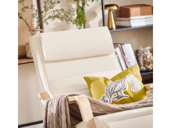 SoBuy Schaukelstuhl Schaukelsessel mit Verstellbarer Fußstütze FST16-W