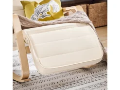 SoBuy Schaukelstuhl Schaukelsessel mit Verstellbarer Fußstütze FST16-W