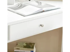 SoBuy Holzregale|Regal Weiß^Schreibtisch mit Ablage Arbeitszimmer MDF Weiß FWT31-W