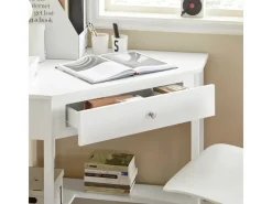 SoBuy Holzregale|Regal Weiß^Schreibtisch mit Ablage Arbeitszimmer MDF Weiß FWT31-W