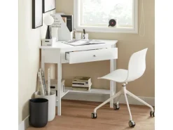 SoBuy Holzregale|Regal Weiß^Schreibtisch mit Ablage Arbeitszimmer MDF Weiß FWT31-W