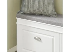 SoBuy Sitzbänke^Schuhbank mit 2 Klappen Schuhkipper Weiß MDF 104cm FSR64-W