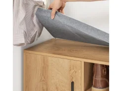 SoBuy Sitzbänke^Schuhbank mit 2 Schubladen und 4 Fächern MDF PB Natur FSR148-N