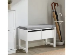 SoBuy Schuhbank mit 2 Schubladen Sitzbank mit Stauraum MDF Weiß FSR88-W