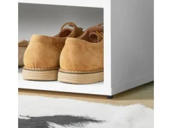 SoBuy Schuhbank mit Sitzfläche Sitzbank Schuhregal aus MDF 60x44x30cm Weiß FSR25-W