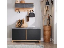 SoBuy Schuhbank mit Sitzfläche Sitzbank mit Stauraum FSR117-SCH