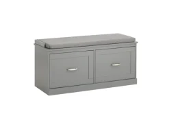 SoBuy Sitzbänke^Schuhbank mit Sitzfläche und 4 Fächern MDF Grau FSR131-HG