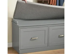 SoBuy Sitzbänke^Schuhbank mit Sitzfläche und 4 Fächern MDF Grau FSR131-HG