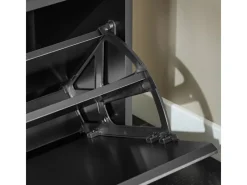 SoBuy Regale Schwarz^Schuhbank mit Sitzfläche Schmal Schuhregal für Flur 80x45x26cm Schwarz FSR98-L-SCH