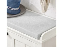 SoBuy Schuhbank mit Sitzkissen Sitzbank Schuhregal Weiß 80cm FSR161-W