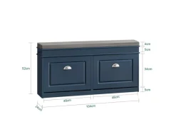 SoBuy Schuhbank Schmal mit 2 Klappen Garderobenbank mit Sitzkissen FSR64-B