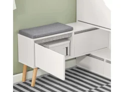 SoBuy Hocker^Schuhkipper Flurschrank Schuhschrank mit Sitzbank Weiß FSR134-W