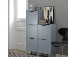 SoBuy Sitzbänke^Schuhkipper mit 3 Klappen Schuhschrank Schuhkommode Hellgrau FSR151-H-HG