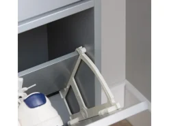 SoBuy Sitzbänke^Schuhkipper mit 3 Klappen Schuhschrank Schuhkommode Hellgrau FSR151-H-HG