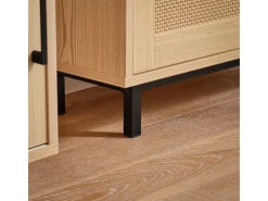 SoBuy Schuhkipper mit 3 Klappen Schuhschrank Schuhkommode Natur FSR155-N