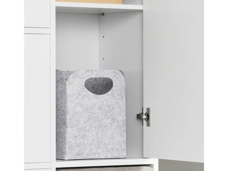 SoBuy Schuhkipper mit 3 Klappen Schuhschrank Schuhkommode Weiß FSR107-W