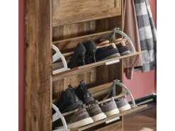 SoBuy Schuhkipper Schuhschrank mit 3 Klappen Schuhkommode FSR137-L-F